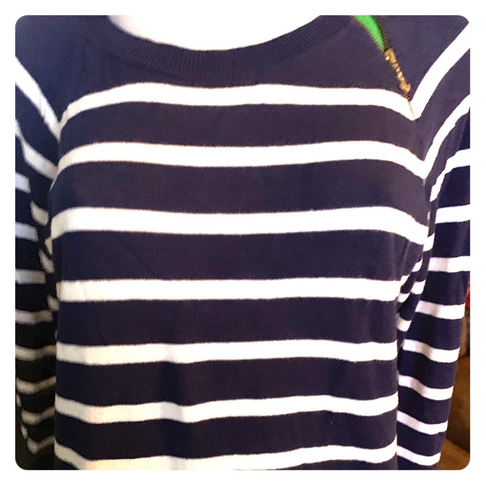 Nautica blue stripe anchor zipper